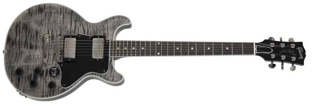 Quantité Limitée Gibson Custom Shop Les Paul Special Double Cut VOS Figured Electric Guitar - Trans Black
