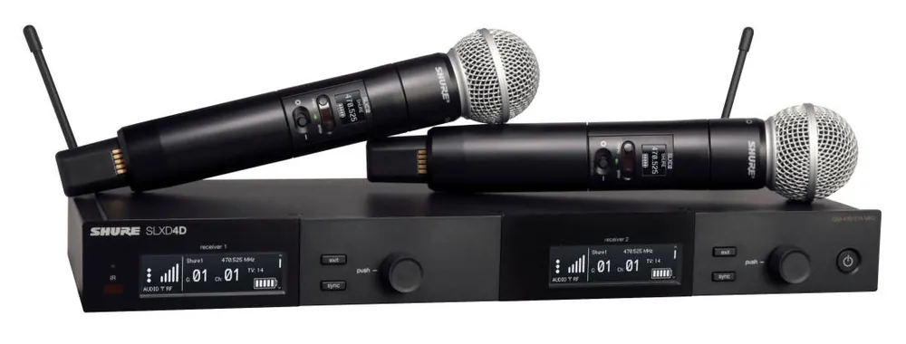 Shure SLXD24D/SM58 Dual Wireless System with 2 SLXD2/58 Handheld Transmitters - G58 Livraison Express