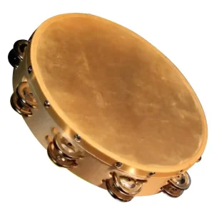 Granite Percussion 10-inch Wood Frame Tambourine with Natural Head Vente Directe