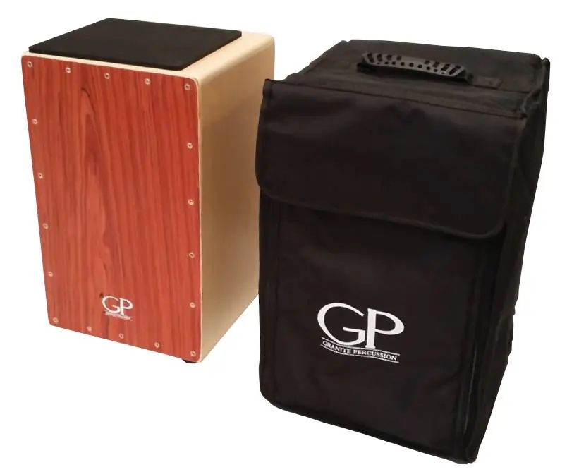 Granite Percussion Cajon Beech Wood Satin Finish w/ Bag Prix Choc