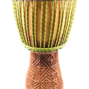 African Drums African Djembe L with Fully Carved Bottom - 11.5 x 22‘‘ Vente Directe