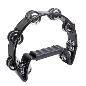 Granite Percussion Half-moon Plastic Tambourine - Black Authentique