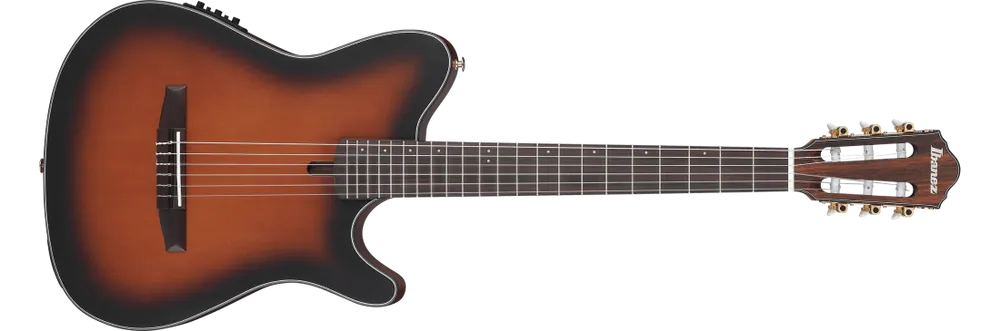Achat Immédiat Ibanez FRH10N Nylon String Acoustic/Electric Guitar - Brown Sunburst Flat