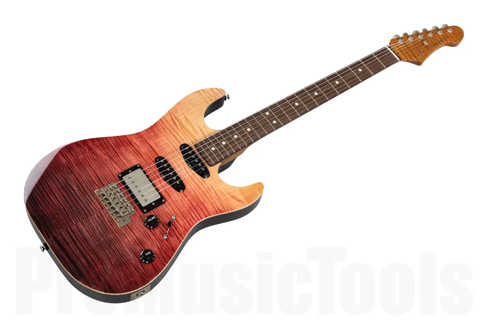 Prix Choc Patrick James Eggle "96" Drop Top HSS - Claret Fade Nitro Gloss