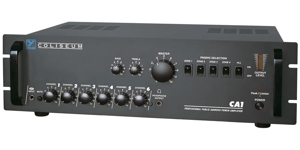 Authentique Yorkville Sound Coliseum 70-Volt 180-Watt 6-Channel 4-Zone PA Amplifier