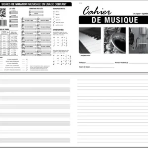 Mayfair Music Cahier de musique - (8 portees, 48 Pgs) - Manuscript Livraison Express