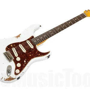 Acheter Direct Fender Custom Shop ‘63 Stratocaster RW - Olympic White over 3-Tone Sunburst Heavy Relic PV
