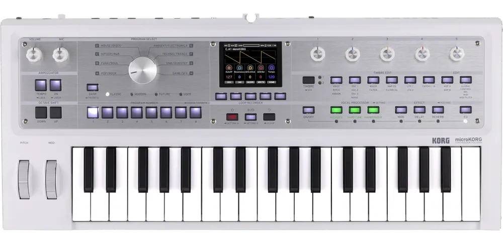 Expédié Aujourd'hui Korg microKORG 2 37-Key Synthesizer and Vocoder - Limited Edition White