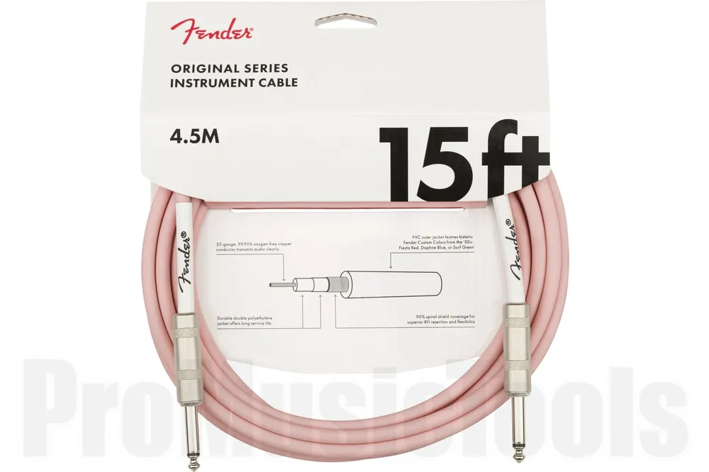 Fender Original Series Instrument Cable - 15‘ - Shell Pink Quantité Limitée