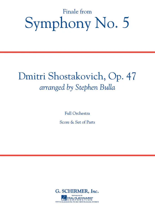 G. Schirmer Inc. Finale from Symphony No. 5 - Shostakovich/Bulla - Full Orchestra Gr. 3-4 Vente Flash