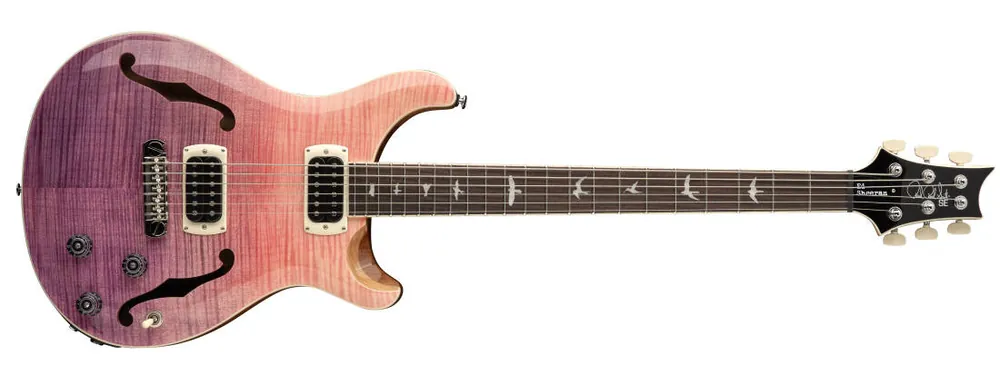 Bon Plan PRS Guitars SE Ed Sheeran Hollowbody I Piezo Baritone Electric Guitar with Gigbag - Pink Ombre