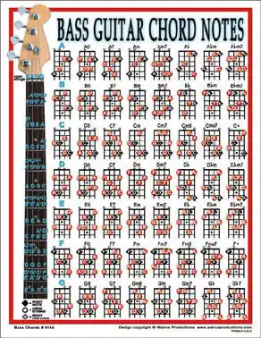 Walrus Productions Bass Guitar Chords - Chart, Laminated Super Prix