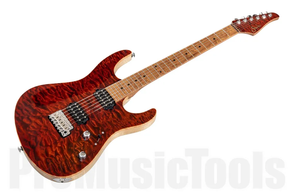 Quantité Limitée Suhr Modern Carve Top Custom Shop Quilted Maple HH RB - Root Beer MN