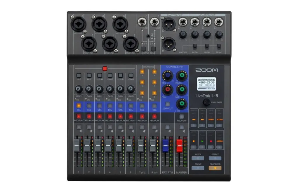 Offre Limitée Zoom LiveTrak L-8 Portable 8-Channel Digital Mixer and Multi-Track Recorder