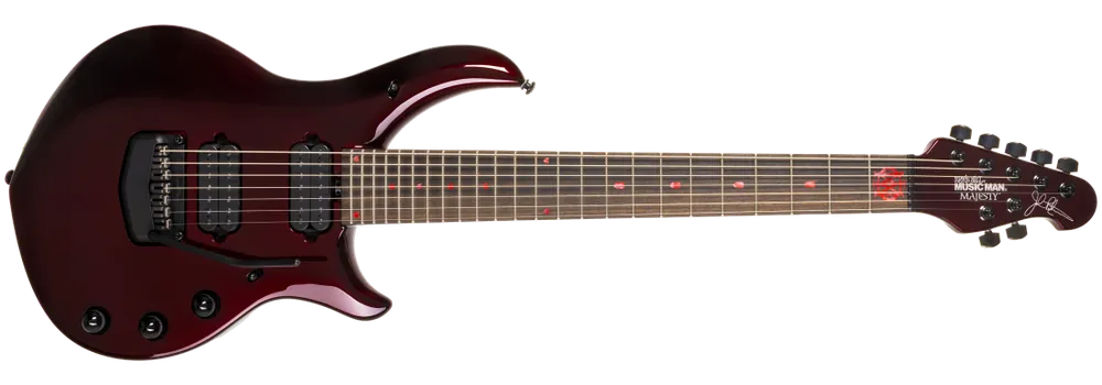 Acheter Direct Ernie Ball Music Man Majesty Premium Select 7-String Electric Guitar with Case - Carnelian Red