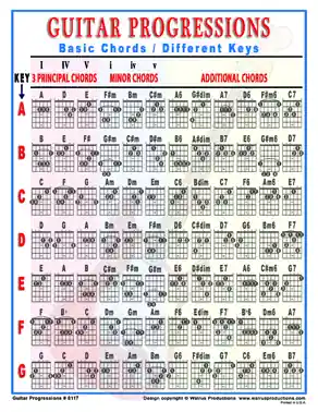 Vente Directe Walrus Productions Guitar Progressions - Chart, Laminated