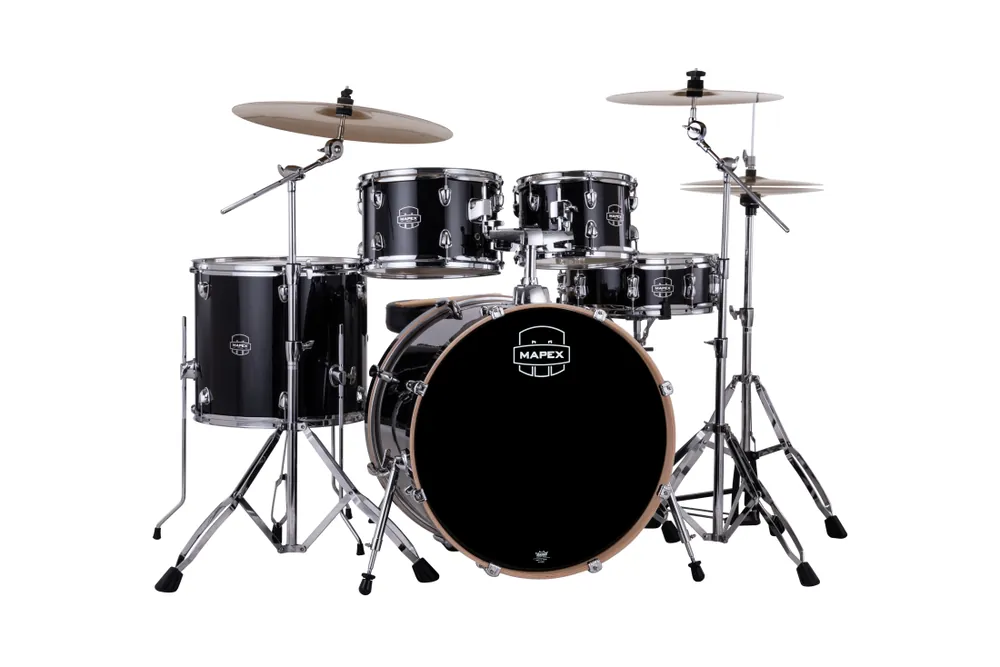 Mapex Venus 5-Piece Drum Kit (22,10,12,16,SD) with Hardware and Cymbals - Black Galaxy Sparkle Prix Réduit