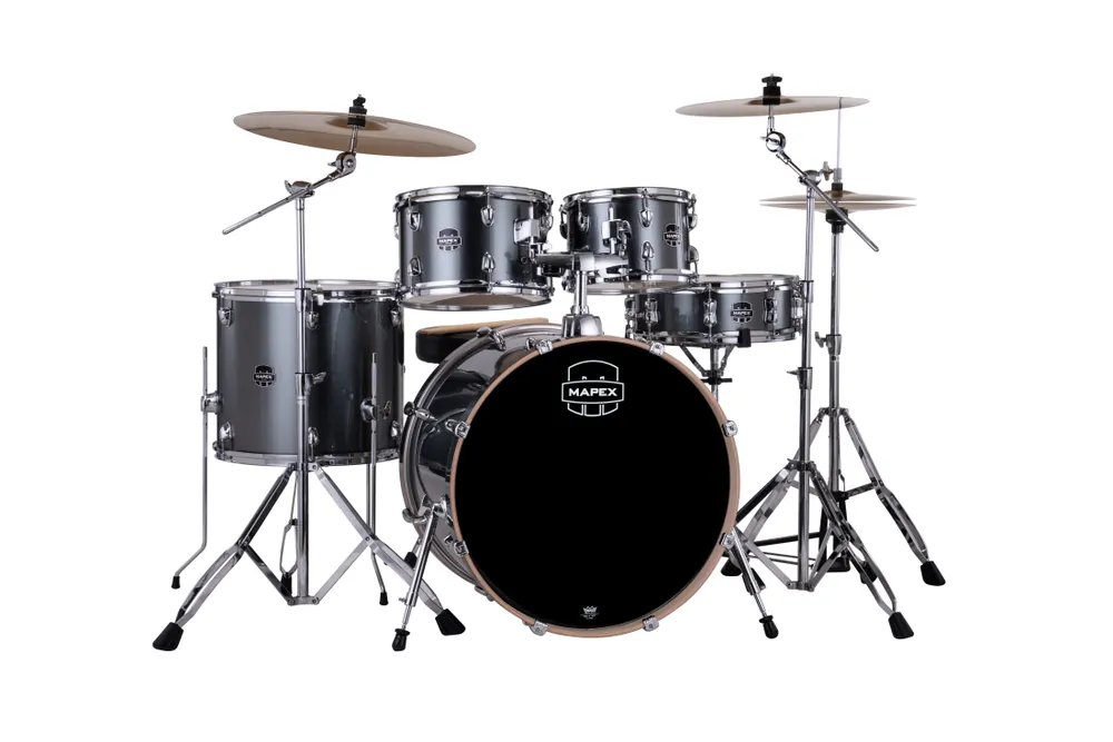 Mapex Venus 5-Piece Drum Kit (22,10,12,16,SD) with Hardware and Cymbals - Steel Blue Metallic Promotion