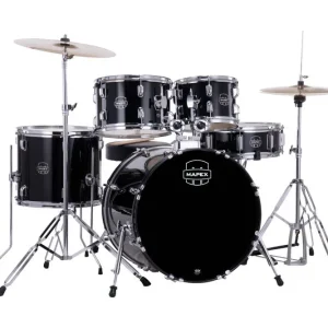 Usine Directe Mapex Comet 5-Piece Drum Kit (20,10,12,14,SD) with Cymbals and Hardware - Dark Black