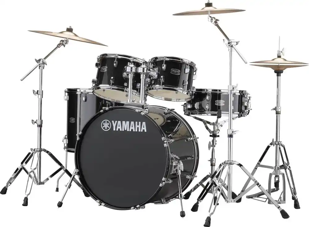 Yamaha Rydeen 5-Piece Drum Kit (22,10,12,16,SD) with Hardware, Cymbals and Throne - Black Glitter Quantité Limitée