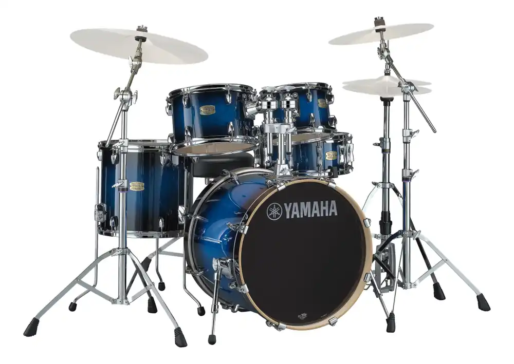 Quantité Limitée Yamaha Stage Custom Birch 5-Piece Drum Kit (22,16,12,10,SD) with Hardware - Deep Blue Sunburst