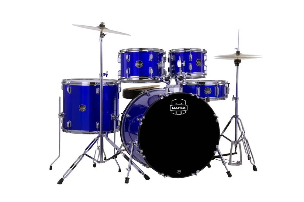 Marque Mapex Comet 5-Piece Drum Kit (22,10,12,16,SD) with Cymbals and Hardware - Indigo Blue