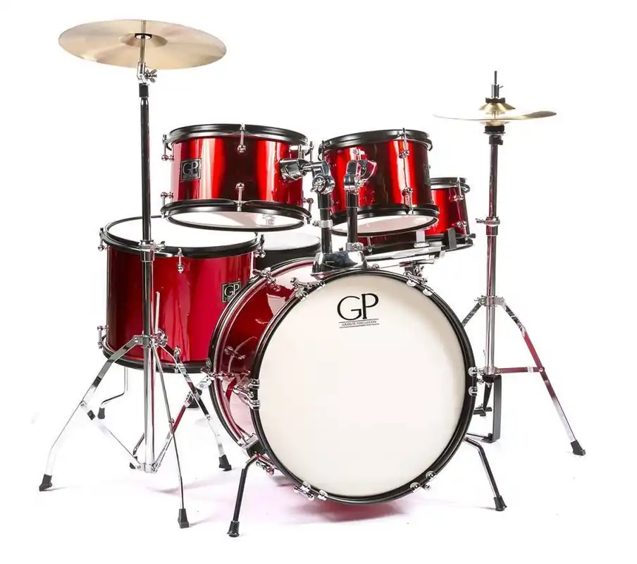 Solde Granite Percussion Junior 5-Piece Drum Kit (16,8,10,12,10SD) with Cymbals and Hardware - Metallic Red