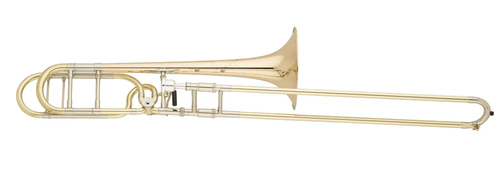 S. E. Shires Q-Series Large Bore Professional Trombone with Rotary F-Attachment - Gold-Brass Bell Expédition Rapide