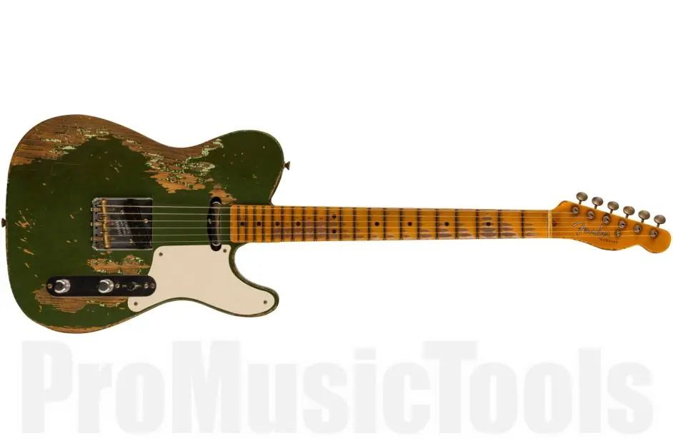 Fender Custom Shop Limited Edition Roasted Pine Double Esquire - Super Heavy Relic - Olive Green Bon Plan