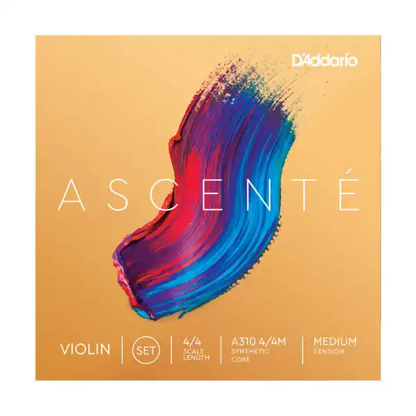Populaire D‘Addario Orchestral Ascente Violin String Set, 4/4 Scale, Medium Tension