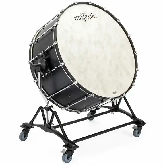 Majestic Percussion 28x16‘‘ Concert Bass Drum with Tilting Direct Mount Stand - Black Prix Réduit