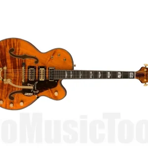Dernier Modèle Gretsch Custom Shop G6136 Flame Maple Falcon - NOS - Masterbuilt By Gonzalo Madrigal - Natural Koa Top With Orange Back And Sides