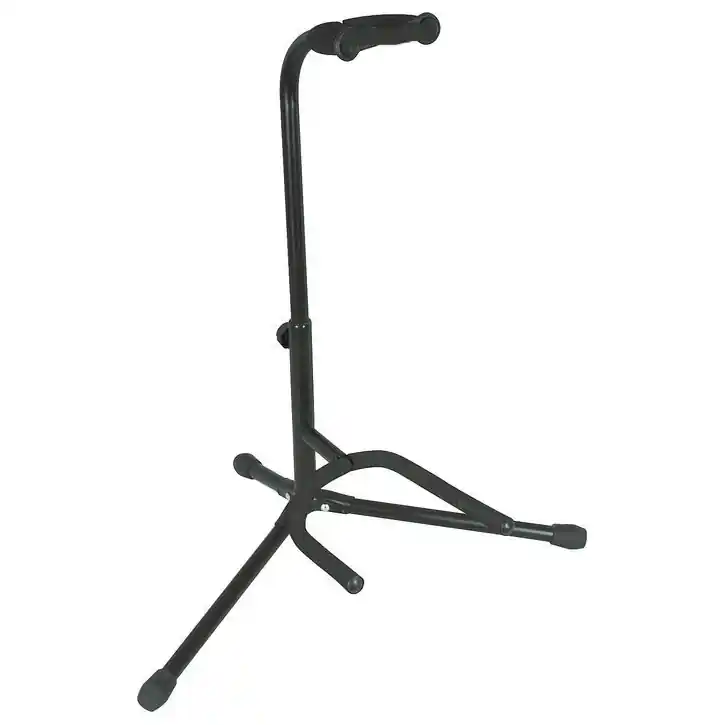 Yorkville Sound Deluxe Universal Guitar Stand with Safety Guard - Black Vente Directe