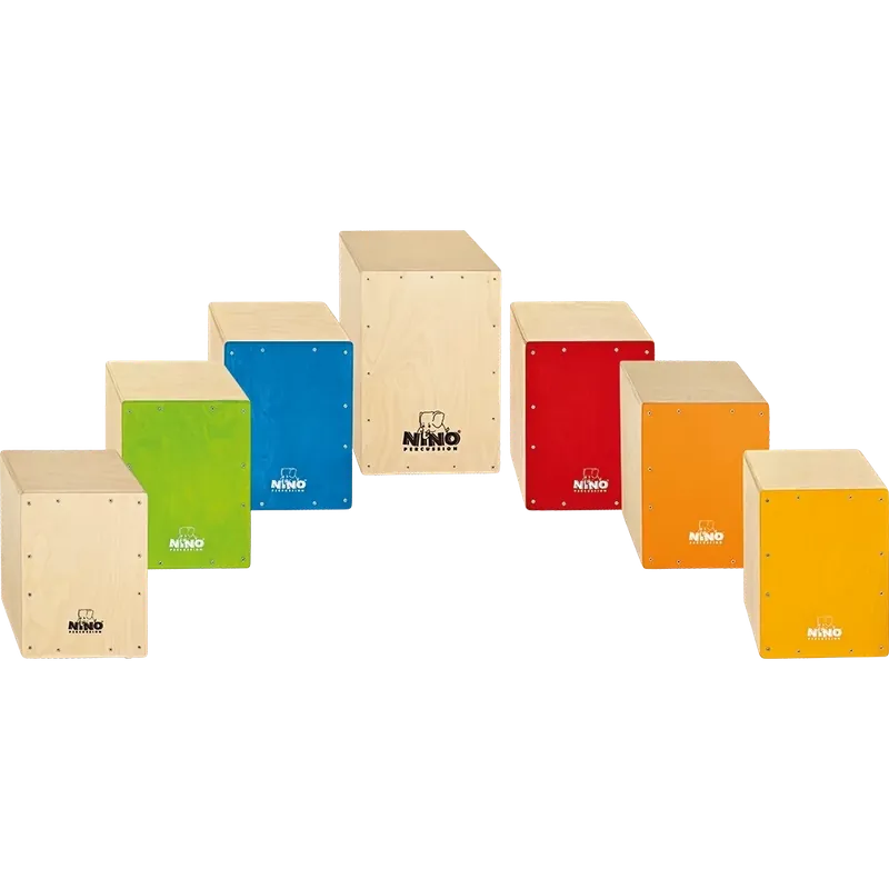 Pas Cher Nino Percussion 7-Piece Classroom Cajon Group Rhythm Set