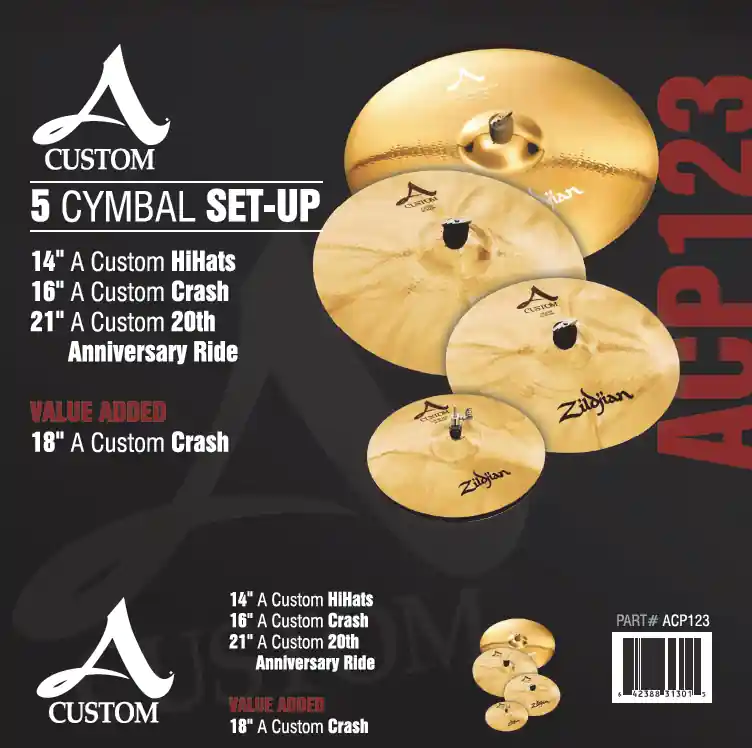 Zildjian A Custom 5 Cymbal Set Up Prix Promo