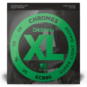 D‘Addario ECB80 Bass Guitar Strings, Light, 40-95, Long Scale Retour Gratuit