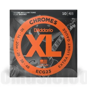 D‘Addario ECG23 Chromes Flat Wound Electric Guitar Strings, Extra Light, 10-48 Livraison Express