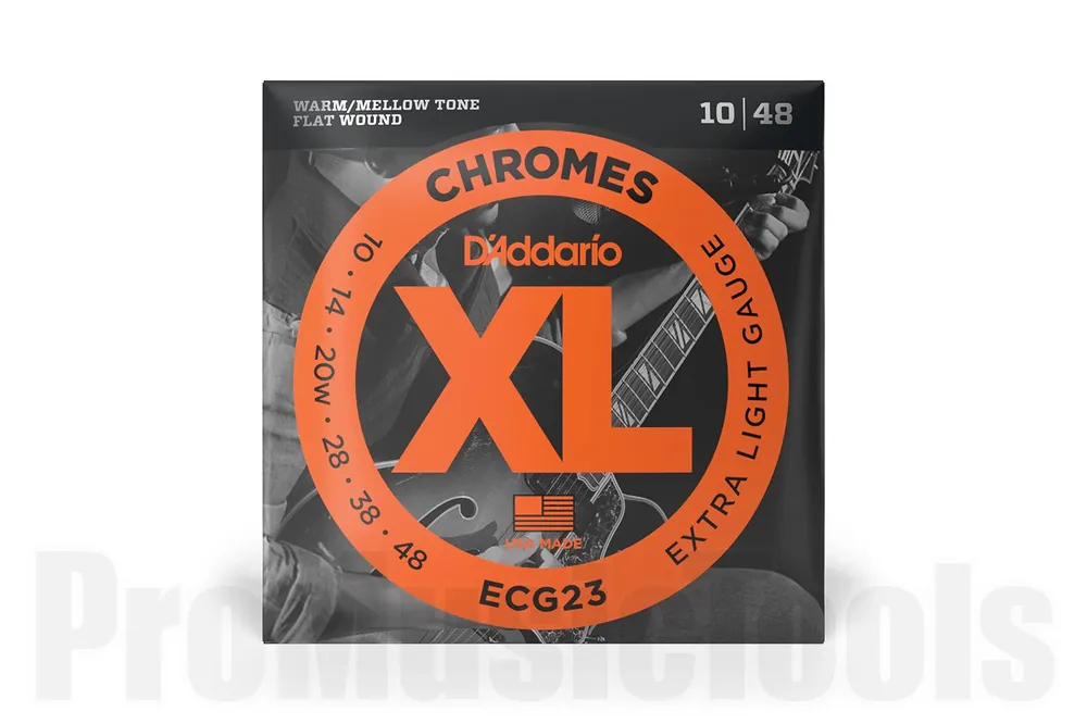 D‘Addario ECG23 Chromes Flat Wound Electric Guitar Strings, Extra Light, 10-48 Livraison Express