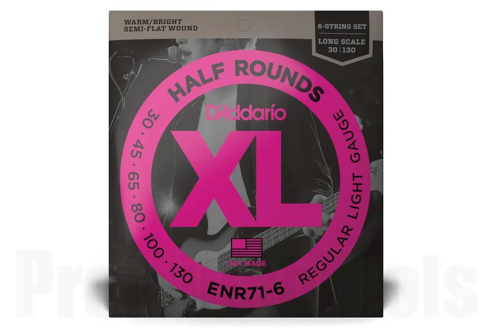 D‘Addario ENR71-6 Half Round Bass Guitar Strings, Regular Light, 30-130, Long Scale Top Vente