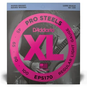 D‘Addario EPS170 ProSteels Bass Guitar Strings, Light, 45-100, Long Scale Achat Immédiat
