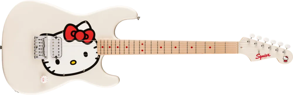 Squier Fender x Hello Kitty Stratocaster Electric Guitar with Gigbag - White Bon Plan