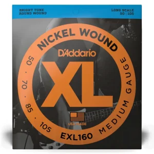 D‘Addario EXL160 Nickel Wound Bass Guitar Strings, Medium, 50-105, Long Scale Produit De Marque