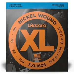 Certifié D‘Addario EXL160S Nickel Wound Bass Guitar Strings, Medium, 50-105, Short Scale