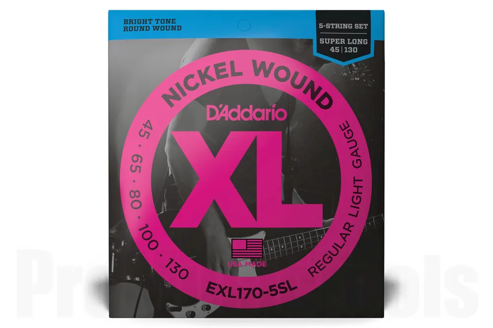 Offre Exclusive D‘Addario EXL170-5SL 5-String Nickel Wound Bass Guitar Strings, Light, Super Long Scale