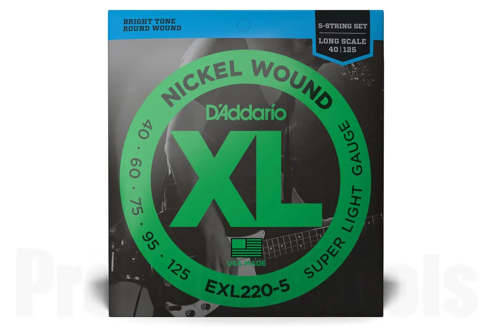 D‘Addario EXL220-5 5-String Nickel Wound Bass Guitar Strings, Super Light, 40-125, Long Scale Dernière Chance
