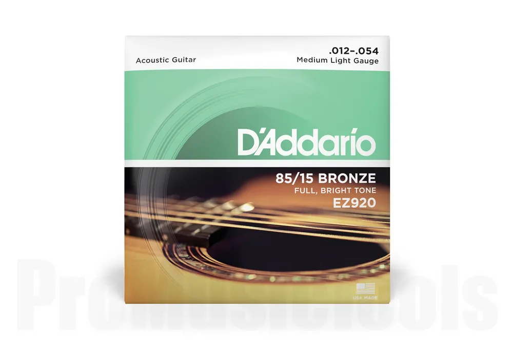 D‘Addario EZ920 85/15 Bronze Acoustic Guitar Strings, Medium Light, 12-54 Usine Directe