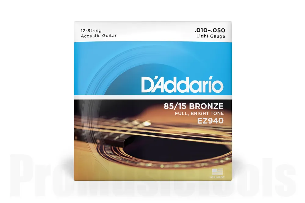 D‘Addario EZ940 85/15 12-String Bronze Acoustic Guitar Strings, Light, 10-47 Commander Maintenant