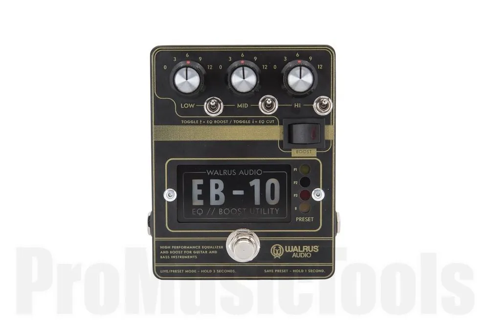 Walrus Audio EB-10 Black Preamp / EQ / Boost FX Pedal Usine Directe