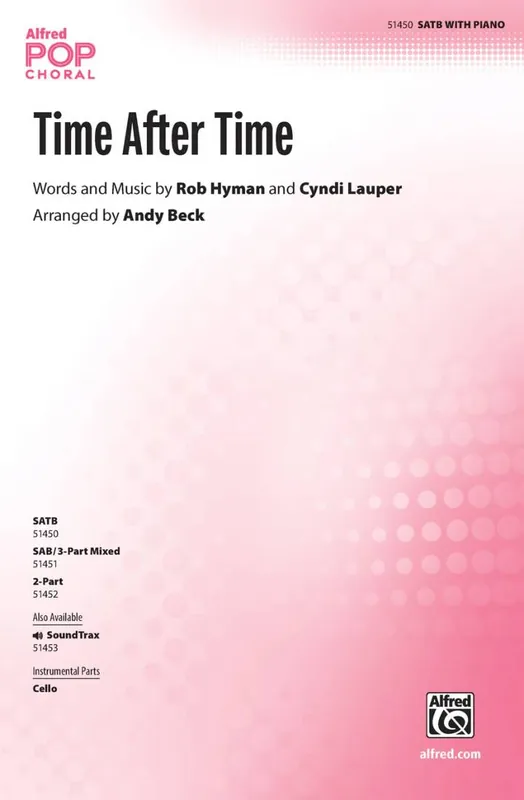 Retour Gratuit Alfred Publishing Time After Time - Hyman/Lauper/Beck - Choral Octavo - SATB Accompanied