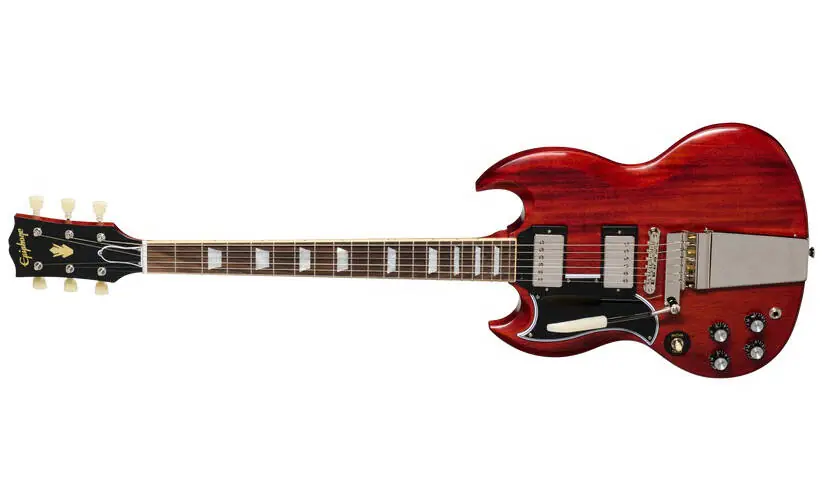 Achat Immédiat Epiphone 1964 SG Standard Reissue with Maestro Vibrola Electric Guitar - Cherry Red (Left Handed)